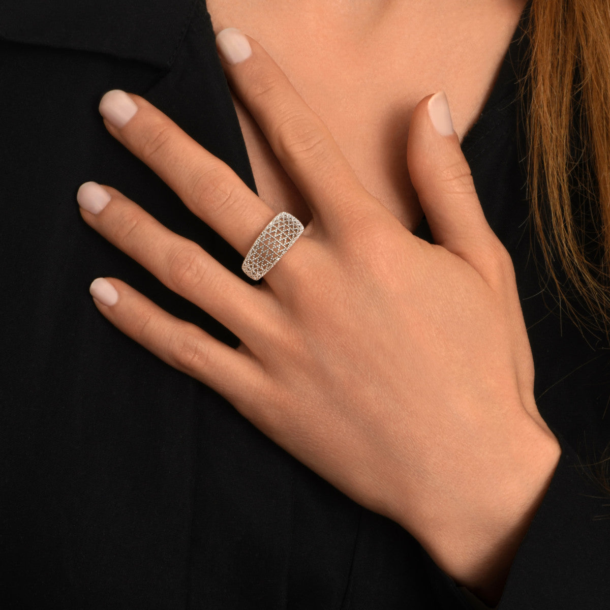 Bague ajustable Betty en métal coloré argent - argenté Argent