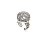 Bague cabochon ajustable Betty en métal coloré argent - argenté Argent