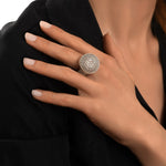 Bague cabochon ajustable Betty en métal coloré argent - argenté Argent
