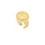 Bague cabochon ajustable Betty en métal doré à l'or fin - doré Dore