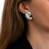 Petites boucles d'oreilles clips Zaza en résine métallisée - argenté Argent