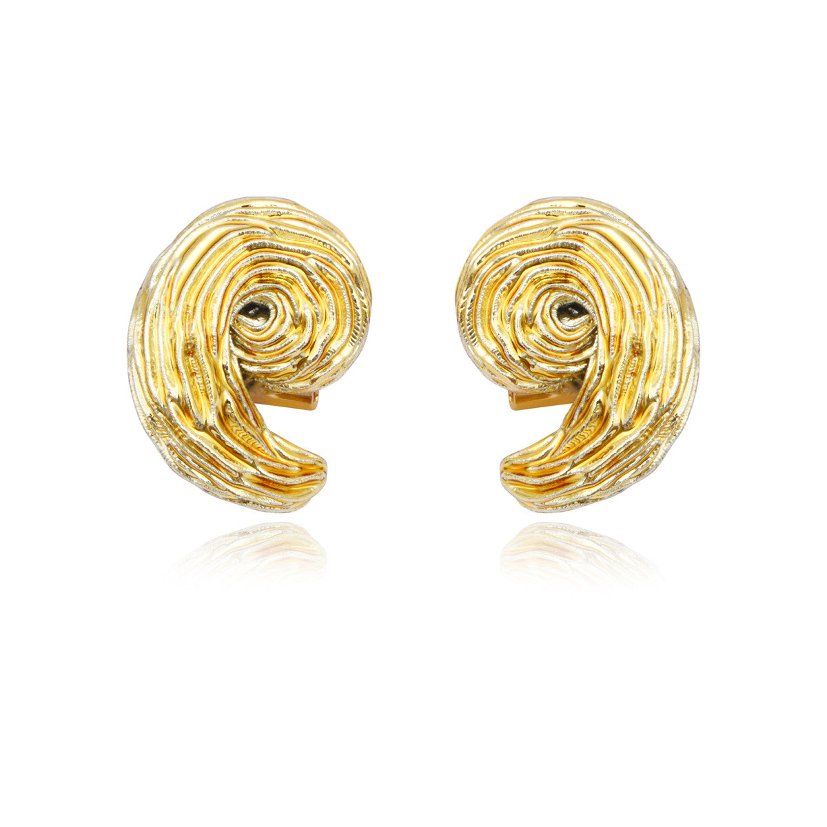Petites boucles d'oreilles clips Zaza en résine métallisée - doré Dore