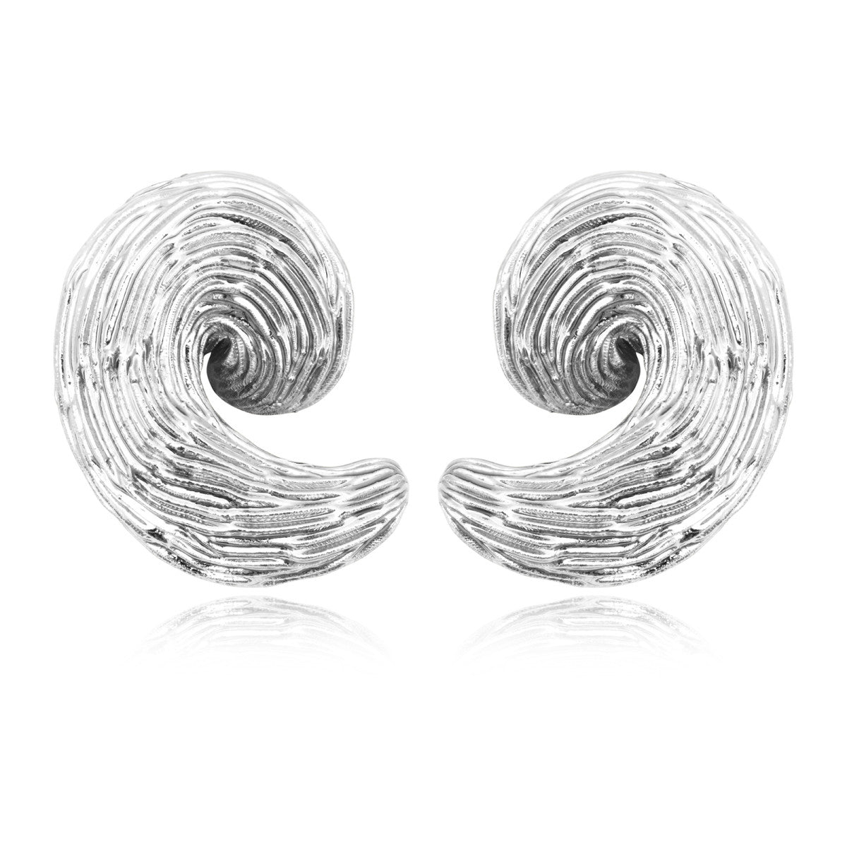 Boucles d'oreilles clips Zaza en résine métallisée - argenté Argent