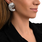 Boucles d'oreilles clips Zaza en résine métallisée - argenté Argent