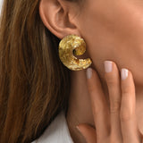 Boucles d'oreilles clips Zaza en résine métallisée - doré Dore