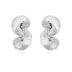 Boucles d'oreilles clips Zaza spirales de résine métallisée - argenté Argent