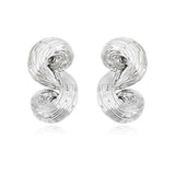 Boucles d'oreilles clips Zaza spirales de résine métallisée - argenté Argent