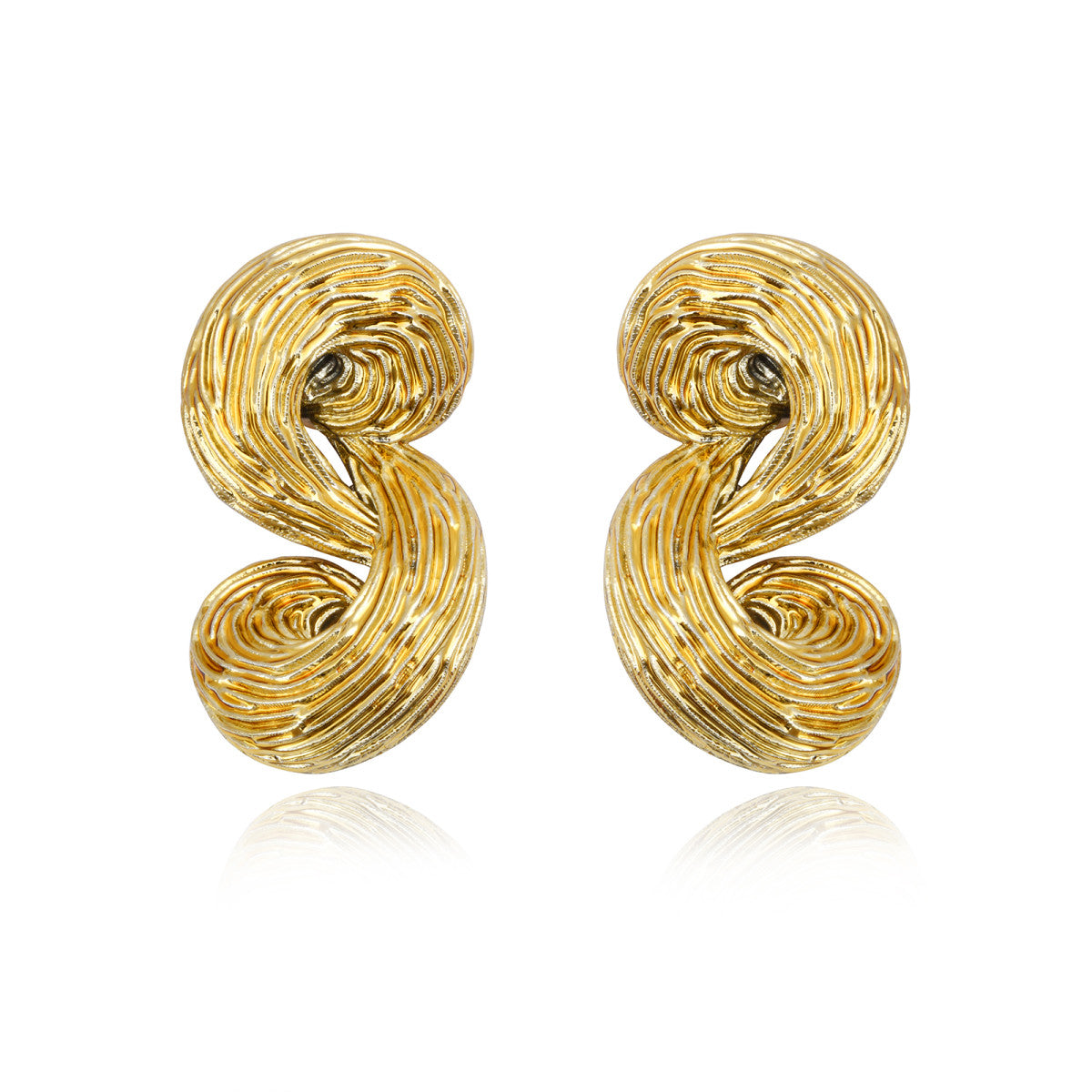 Boucles d'oreilles clips Zaza spirales de résine métallisée - doré Dore