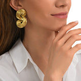 Boucles d'oreilles clips Zaza spirales de résine métallisée - doré Dore