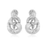 Grosses boucles d'oreilles clips Zaza en résine métallisée - argenté Argent