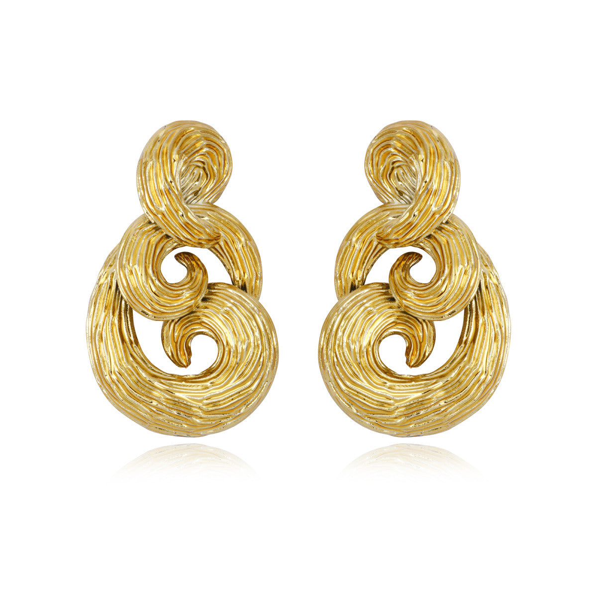 Grosses boucles d'oreilles clips Zaza en résine métallisée - doré Dore