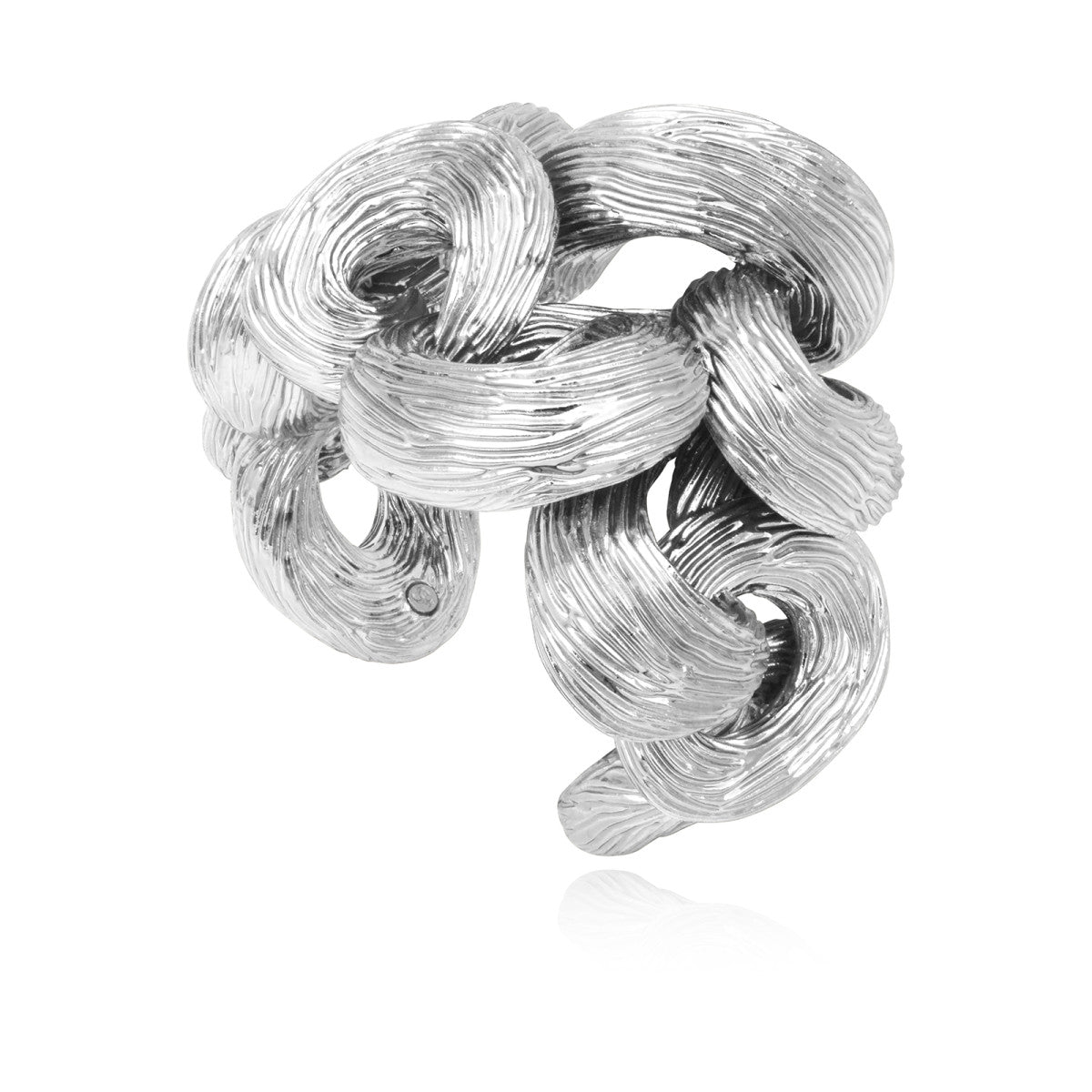 Bracelet manchette Zaza en résine métallisée - argenté Argent