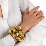 Bracelet manchette Zaza en résine métallisée - doré Dore