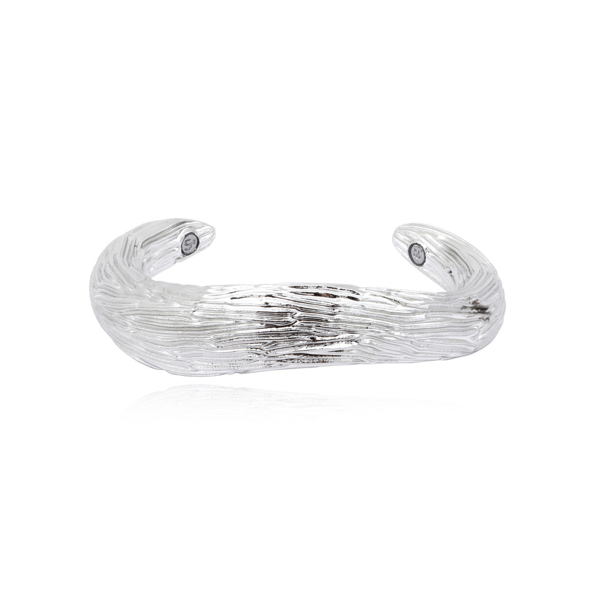 Jonc Zaza en résine métallisée taille médium - argenté Argent