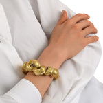 Bracelet jonc Zaza résine métallisée talle médium - doré Dore
