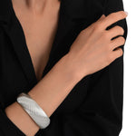 Bracelet jonc large Zaza en résine métallisée taille médium - argenté Argent