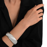 Bracelet jonc large Zaza en résine métallisée taille médium - argenté Argent