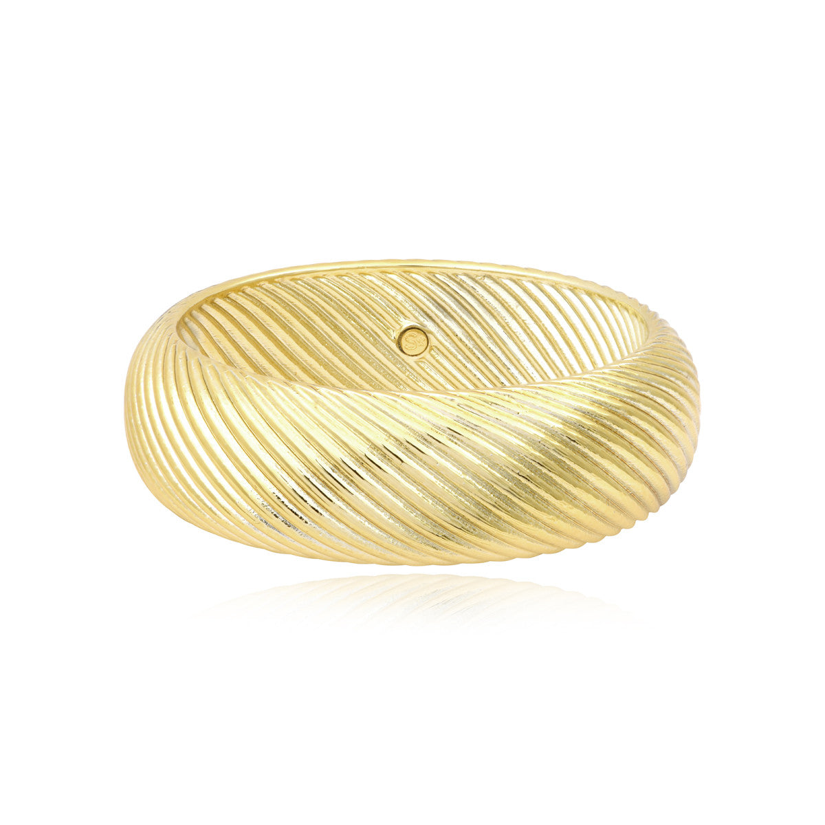Bracelet jonc large Zaza en résine métallisée taille médium - doré Dore