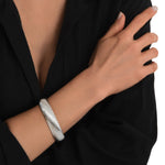 Bracelet jonc Zaza en résine métallisée taille large - argenté Argent