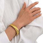 Bracelet jonc Zaza en résine métallisée taille médium - doré Dore