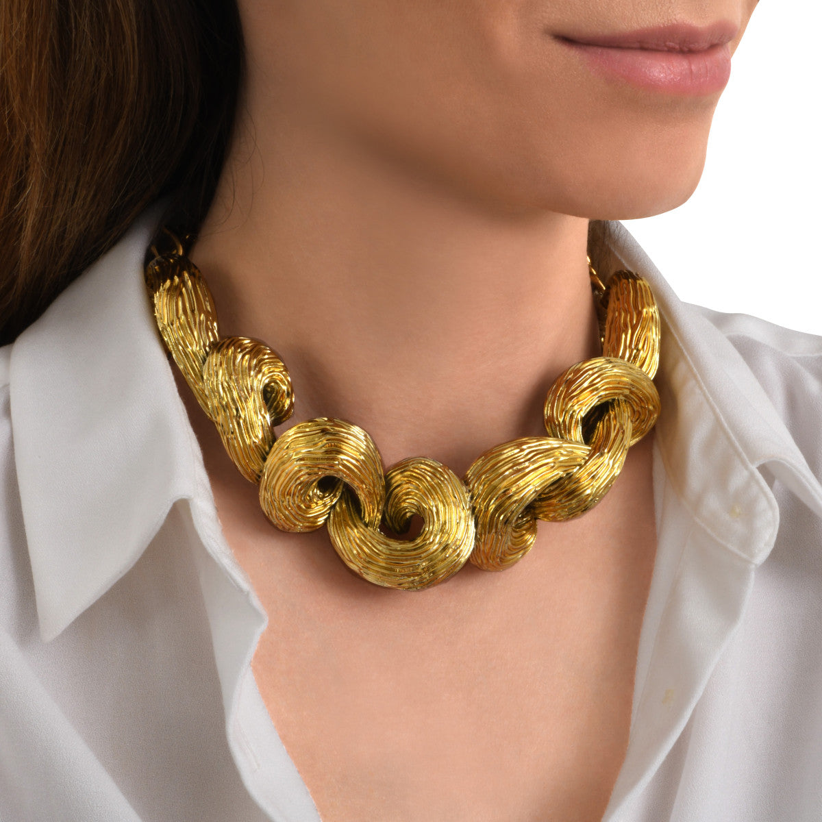 Collier court Zaza en résine métallisée - doré Dore
