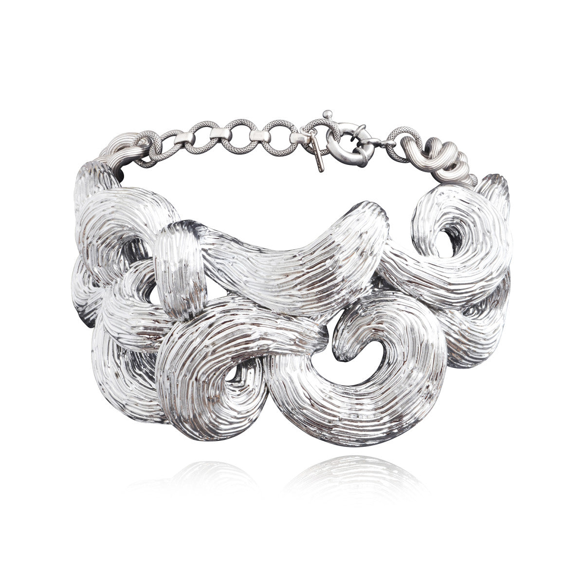 Collier choker Zaza en résine métallisée - argenté Argent