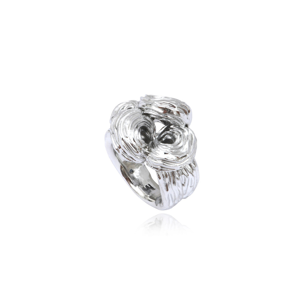 Bague Zaza en résine métallisée taille médium - argenté Argent