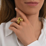 Bague Zaza en résine métallisée taille médium - doré Dore