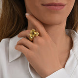 Bague Zaza en résine métallisée taille médium - doré Dore