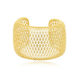 Bracelet manchette large Betty en métal doré à l'or fin ciselé - doré Dore