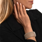 Bracelet manchette Betty en métal coloré argent ciselé - argenté Argent