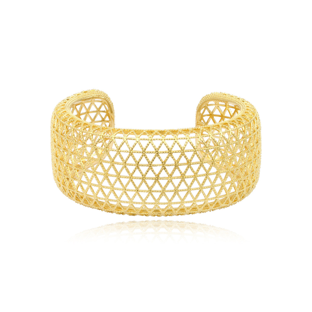 Bracelet manchette Betty en métal doré à l'or fin ciselé - doré Dore