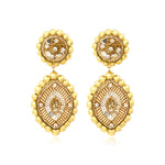Boucles d'oreilles clips Angèle résine métallisée et sequins - doré Dore