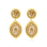 Boucles d'oreilles clips Angèle résine métallisée et sequins - doré Dore
