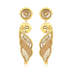 Boucles d'oreilles clips longues Angèle résine métallisée et sequins - doré Dore