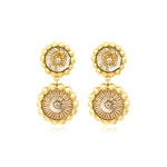 Boucles d'oreilles clips rondes Angèle résine métallisée et sequins - doré Dore