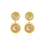 Boucles d'oreilles clips rondes Angèle résine métallisée et sequins - doré Dore