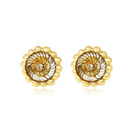 Boucles d'oreilles tiges percées Angèle en résine métallisée et sequins - doré Dore