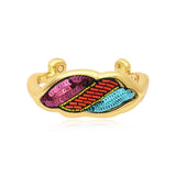 Bracelet jonc Angèle en résine métallisée et sequins taille S - orange violet Orange violet