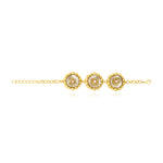 Bracelet chaîne réglable en résine métallisée et sequins - doré Dore