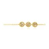 Bracelet chaîne réglable en résine métallisée et sequins - doré Dore