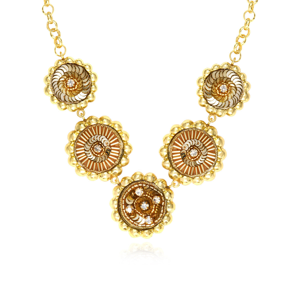 Collier Angèle en résine métallisée et sequins - doré Dore