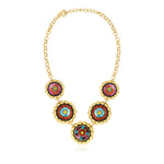 Collier Angèle en résine métallisée et sequins - orange vert Orange violet