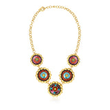 Collier Angèle en résine métallisée et sequins - orange vert Orange violet