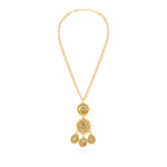Collier long Angèle en résine métallisée et sequins - doré Dore