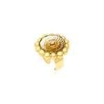 Bague ronde Angèle en résine métallisée et sequins taille M - doré Dore