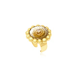 Bague ronde Angèle en résine métallisée et sequins taille M - doré Dore
