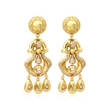 Boucles d'oreilles clips Gloria en résine métallisée et cristaux - doré Dore
