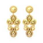 Boucles d'oreilles clips Gloria en résine métallisée dorée et cristaux - doré Dore