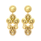 Boucles d'oreilles clips Gloria en résine métallisée dorée et cristaux - doré Dore